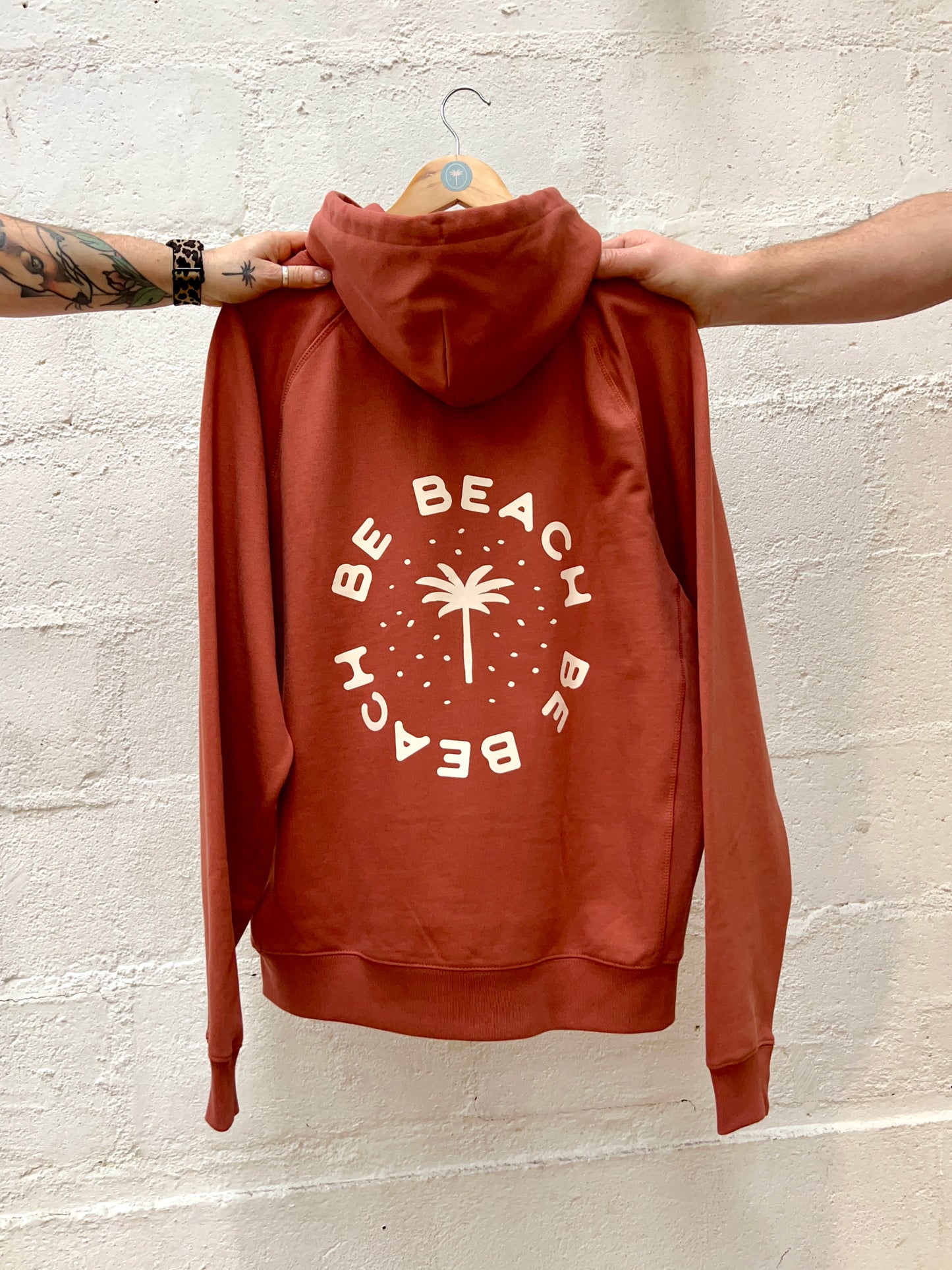 Hoodie Be Beach brique